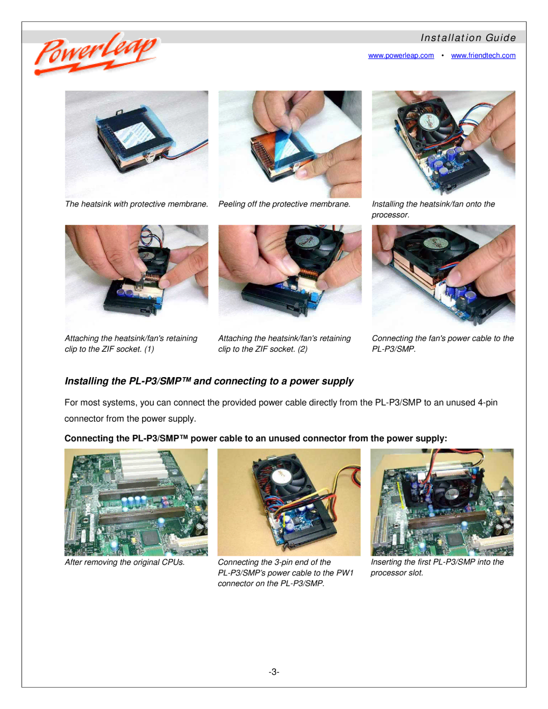 Compaq JP2, JP1 manual Installing the PL-P3/SMP and connecting to a power supply 