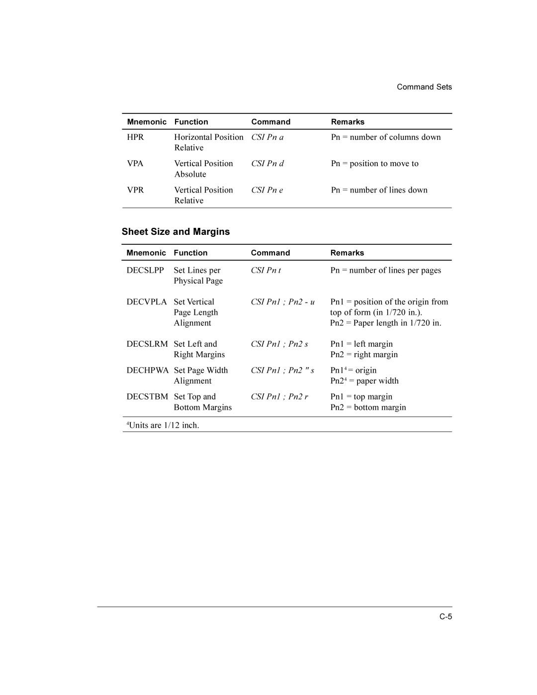 Compaq LA36 user manual Sheet Size and Margins 