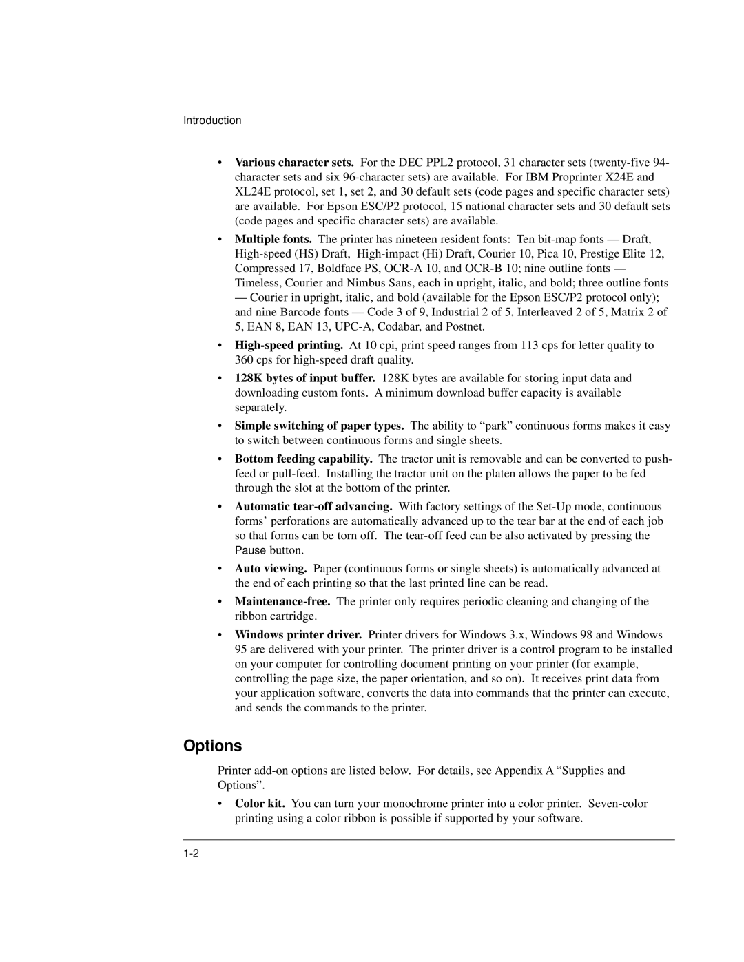 Compaq LA36 user manual Options 