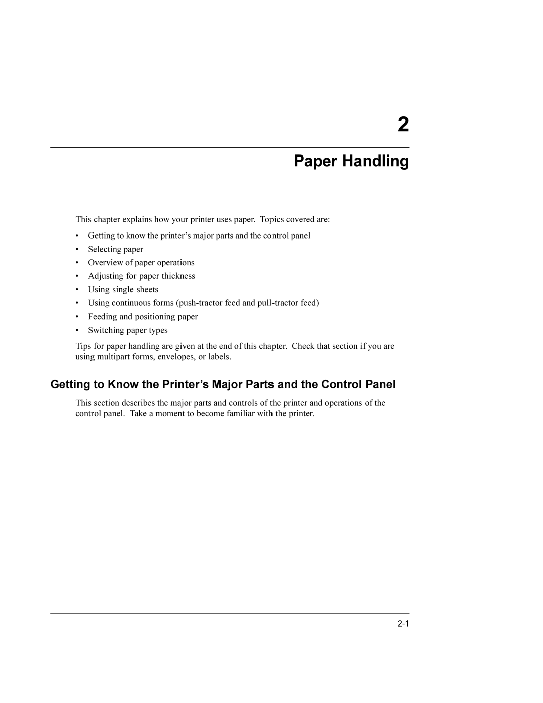 Compaq LA36 user manual Paper Handling 