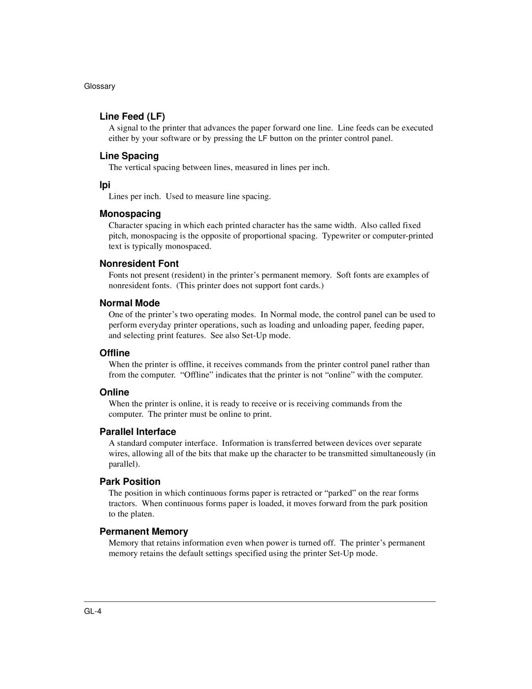 Compaq LA36 user manual Line Spacing 