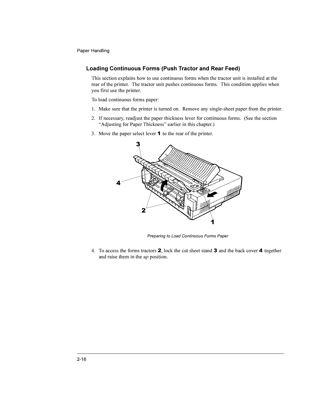 Compaq LA36 user manual Loading Continuous Forms Push Tractor and Rear Feed 