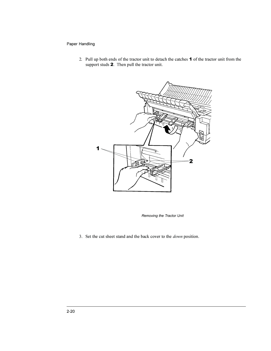 Compaq LA36 user manual Removing the Tractor Unit 