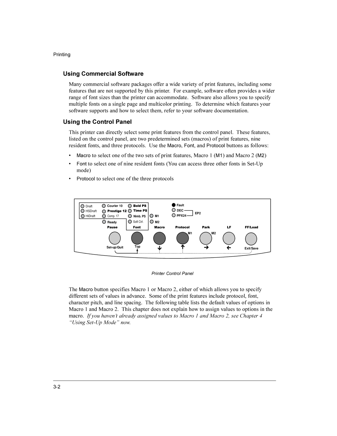 Compaq LA36 user manual Using Commercial Software, Using the Control Panel 