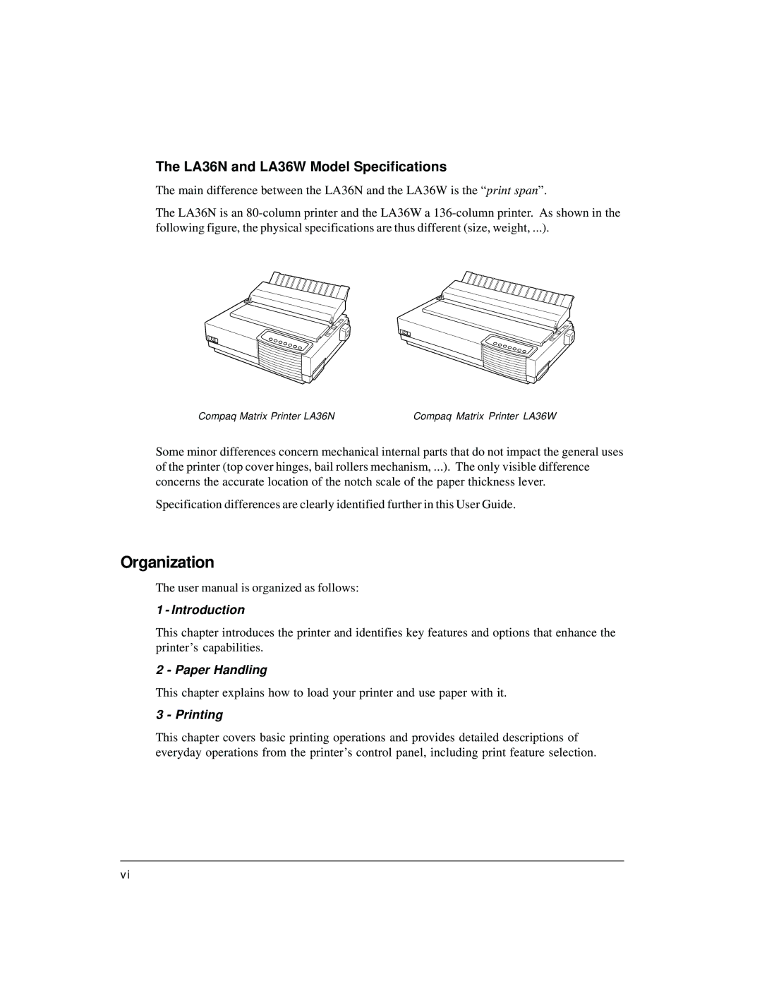 Compaq LA36 user manual Organization 