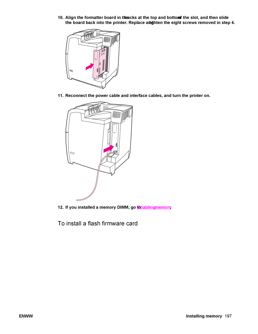 Compaq LaserJet 4610n manual To install a flash firmware card 