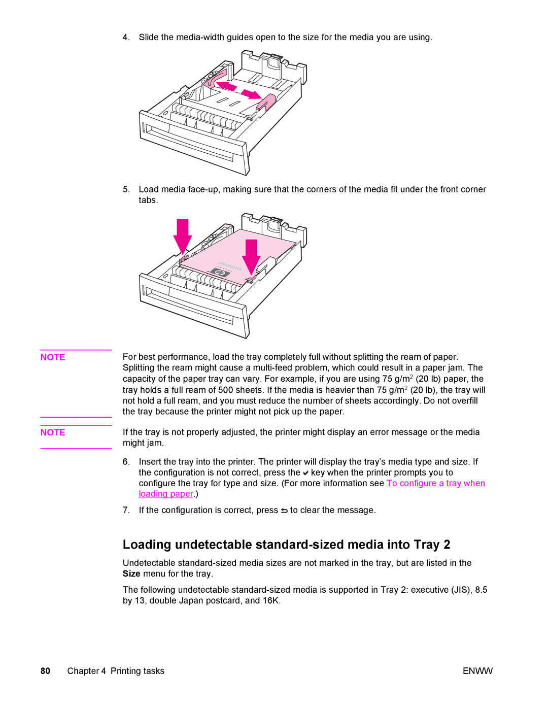 Compaq LaserJet 4610n manual Loading undetectable standard-sized media into Tray 