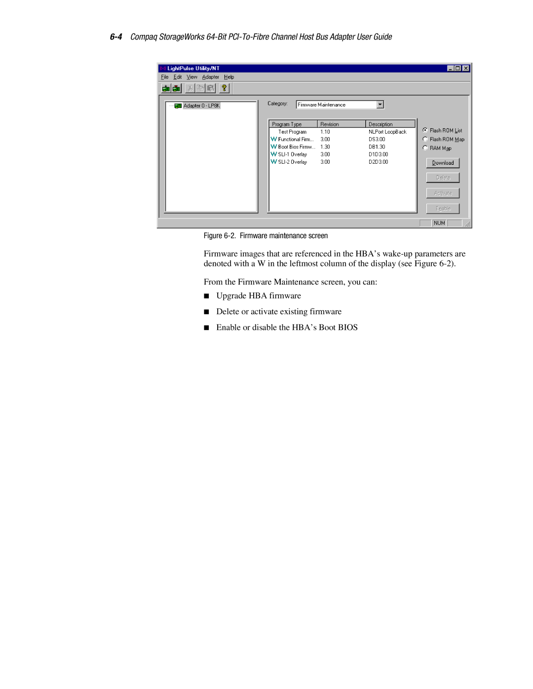 Compaq LP8000-F1 manual Firmware maintenance screen 