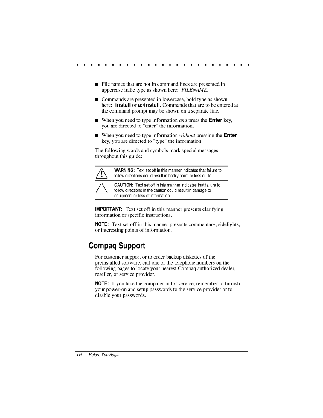 Compaq LTE 5000 manual Compaq Support 