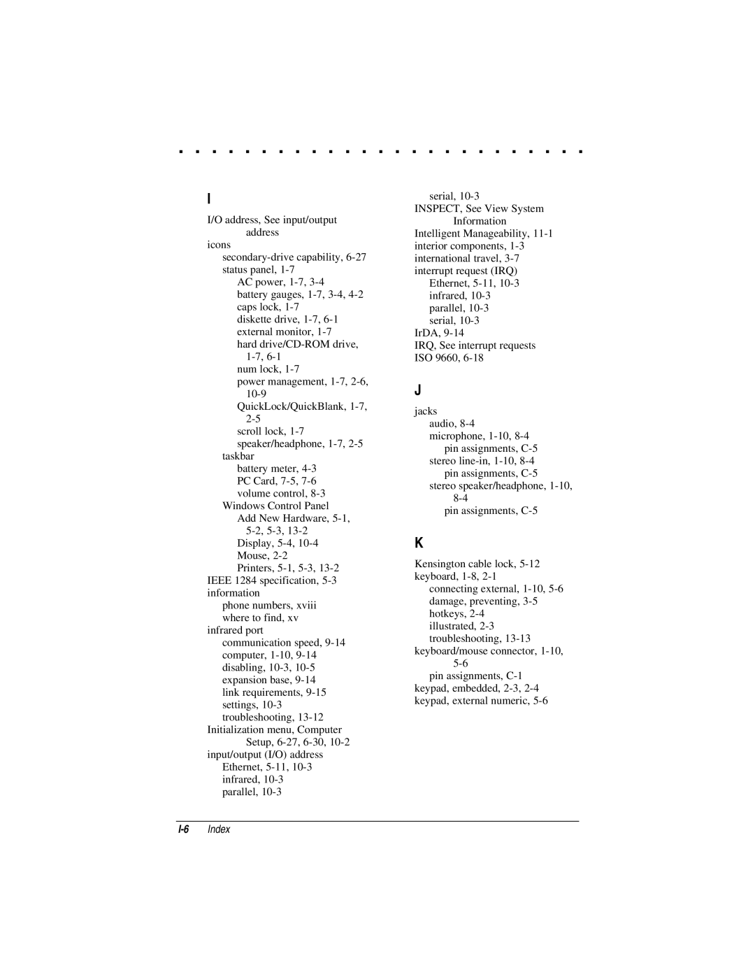 Compaq LTE 5000 manual 6Index 