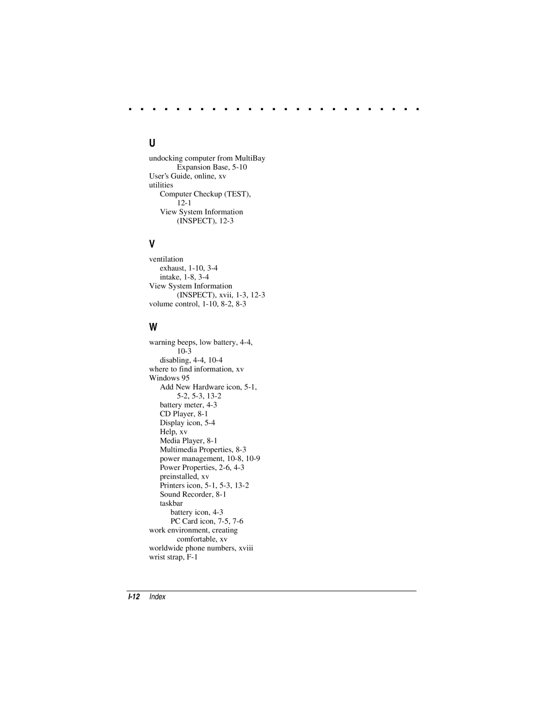 Compaq LTE 5000 manual Index 