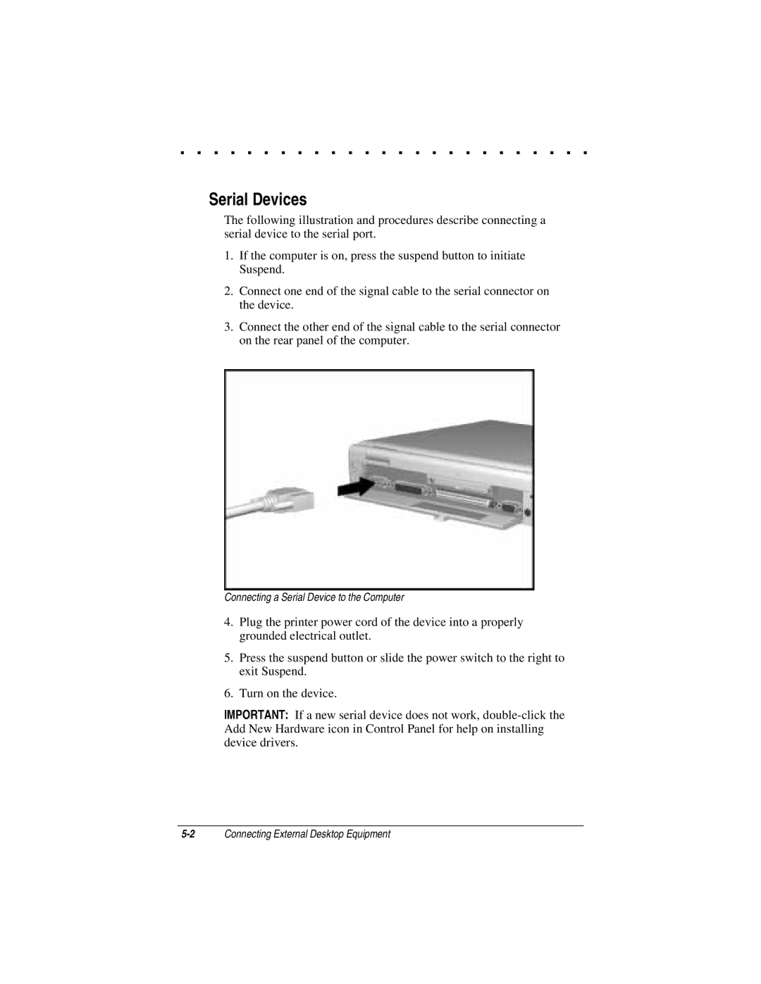 Compaq LTE 5000 manual Serial Devices 