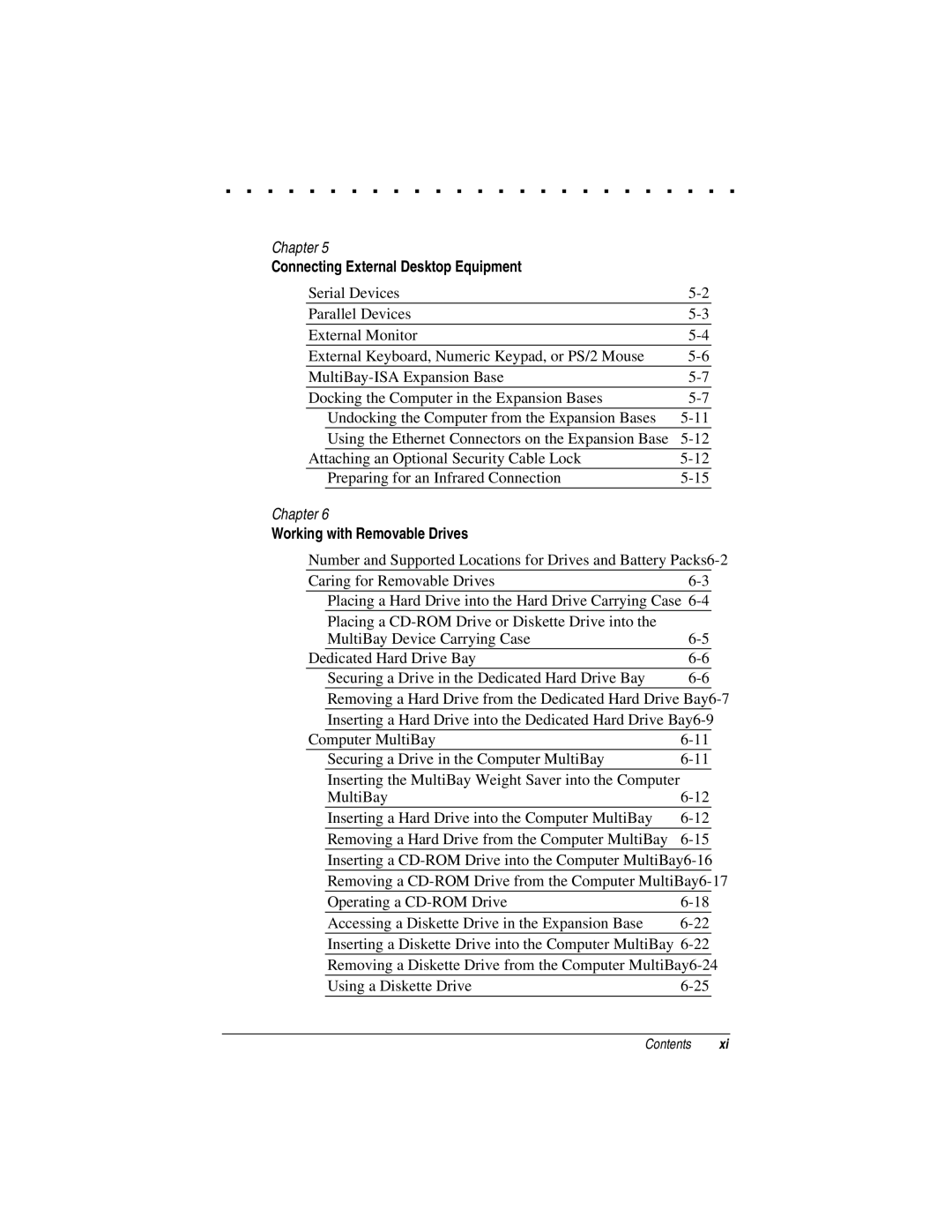 Compaq LTE 5000 manual Connecting External Desktop Equipment, Working with Removable Drives 