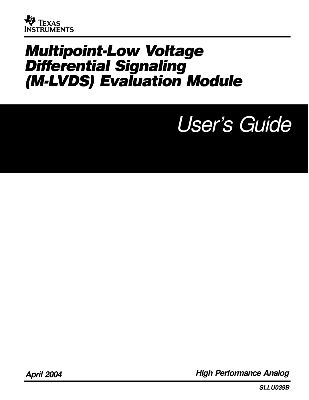 Compaq M-LVDS manual User’s Guide 