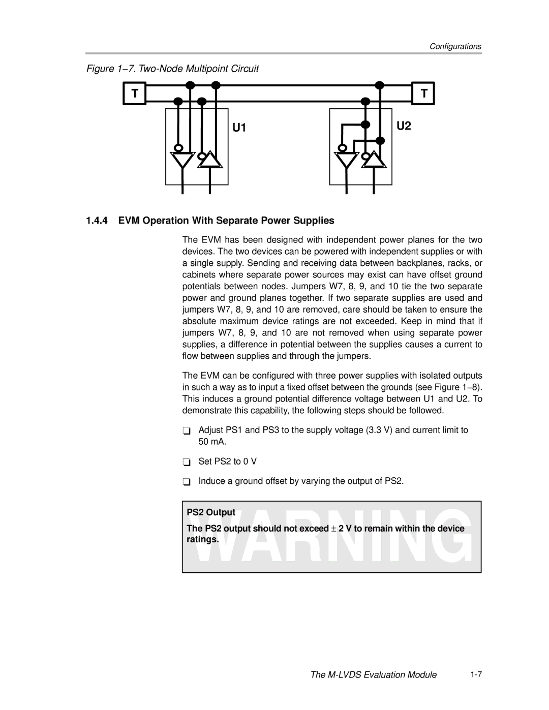 Compaq M-LVDS manual 7. Two-Node Multipoint Circuit, EVM Operation With Separate Power Supplies 