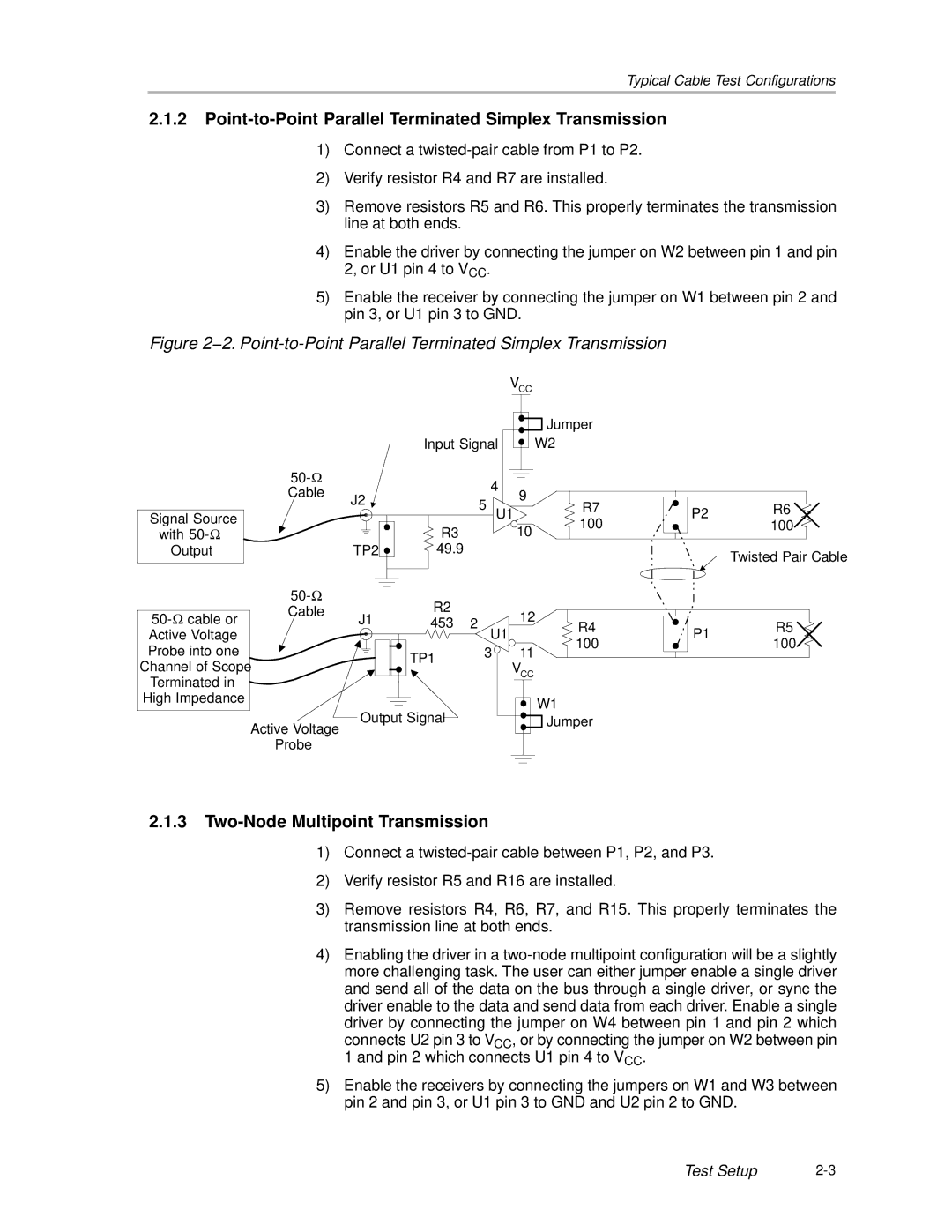 Compaq M-LVDS manual Point-to-Point Parallel Terminated Simplex Transmission, Two-Node Multipoint Transmission 