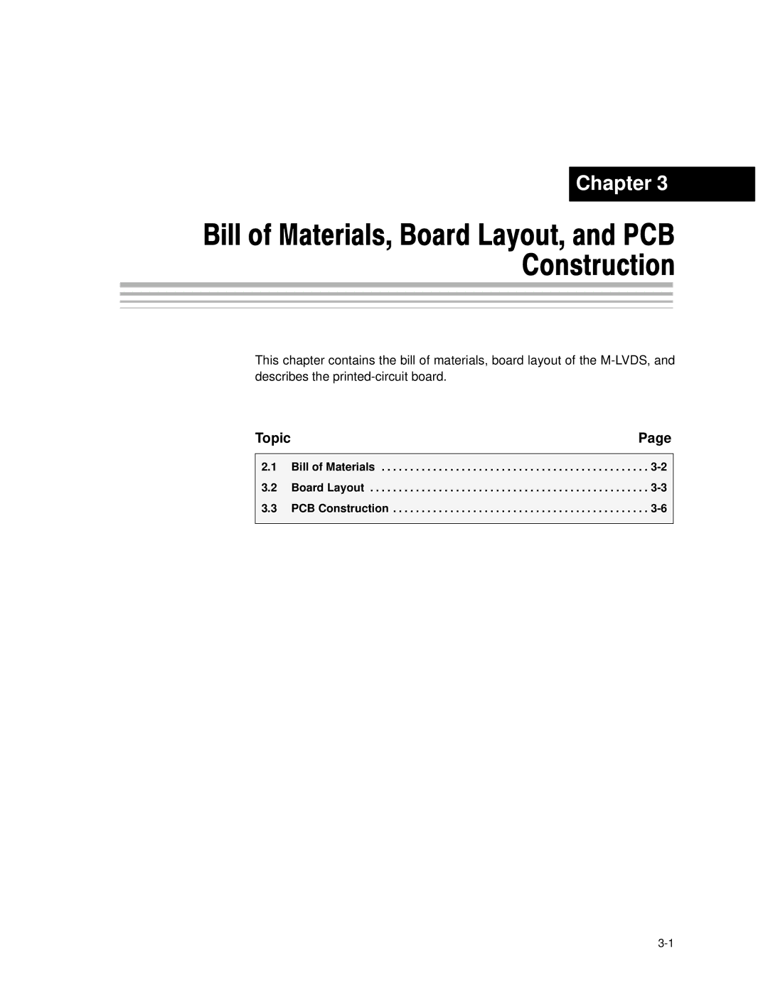 Compaq M-LVDS manual Bill of Materials, Board Layout, and PCB Construction 