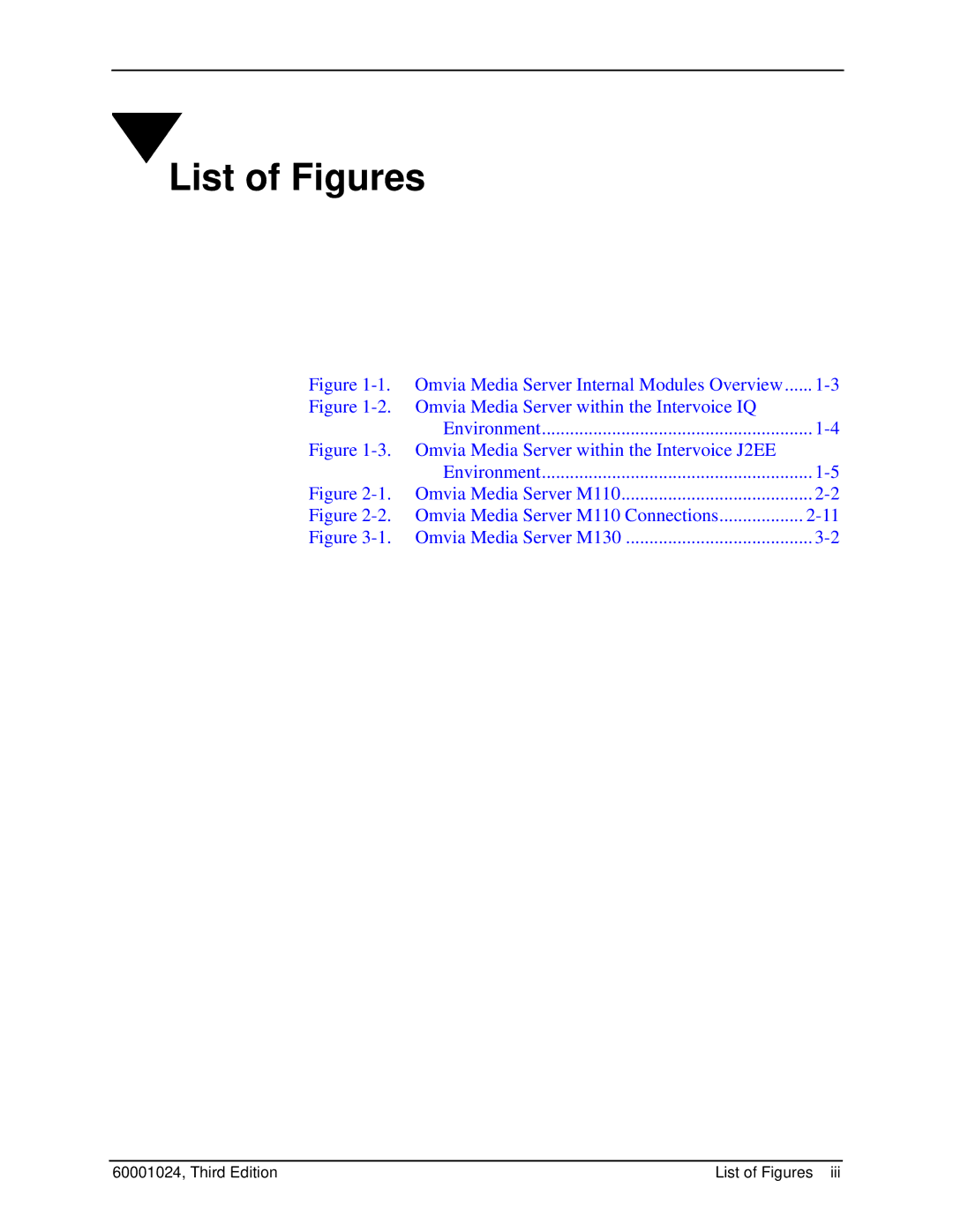 Compaq M100 manual List of Figures, Omvia Media Server within the Intervoice J2EE 