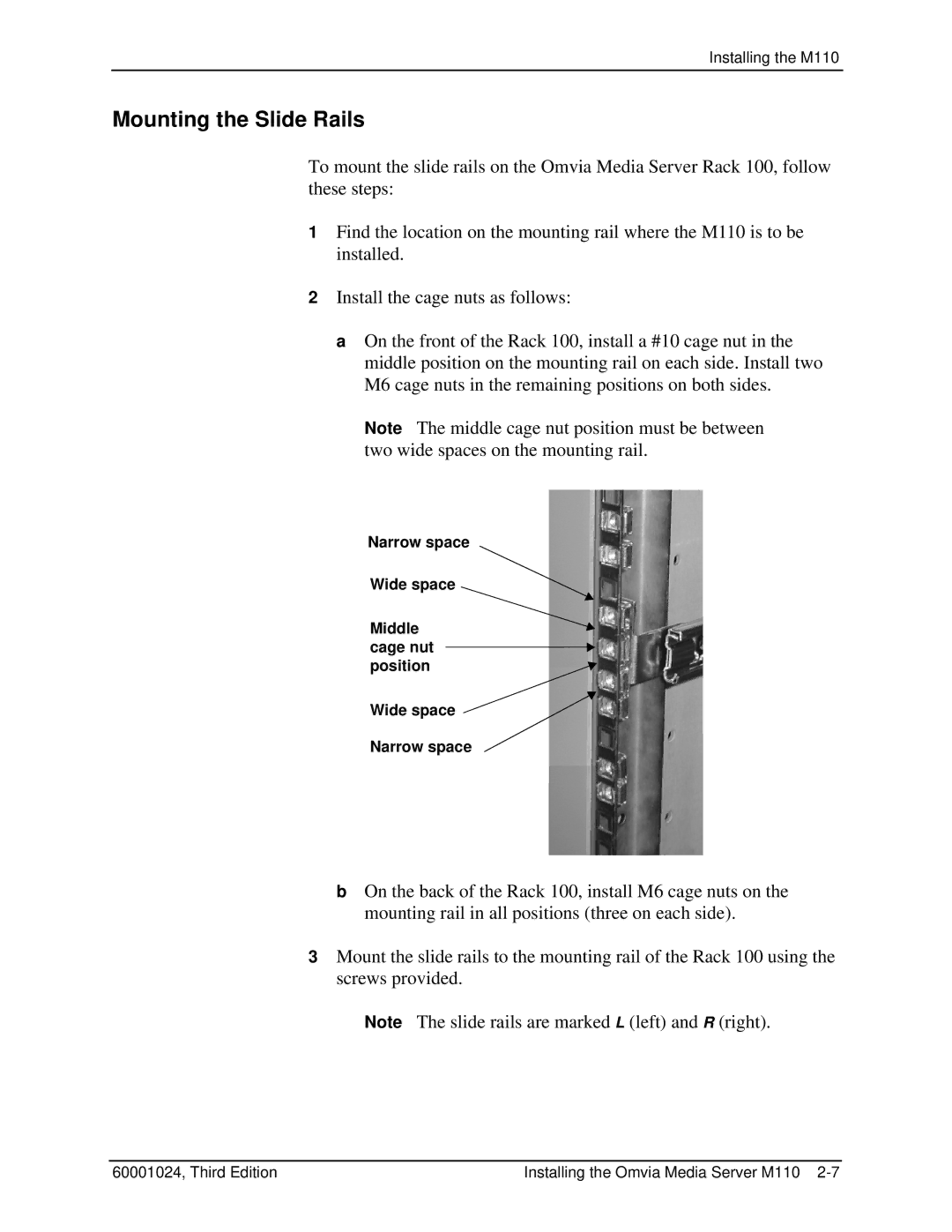 Compaq M100 manual Mounting the Slide Rails 