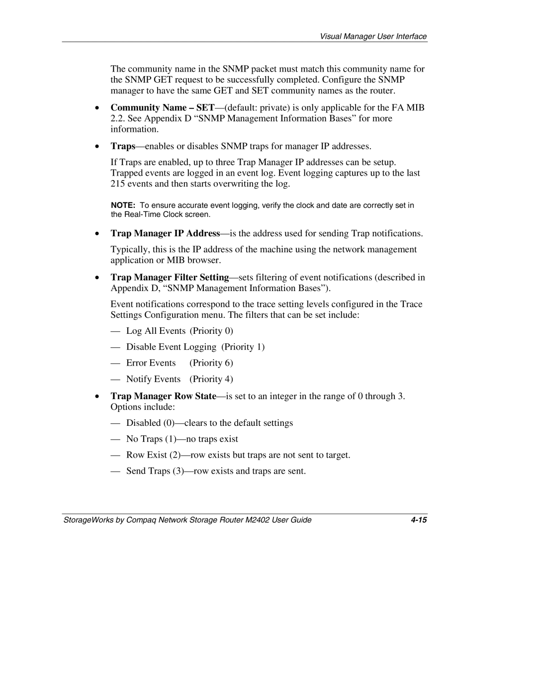 Compaq M2402 manual Visual Manager User Interface 