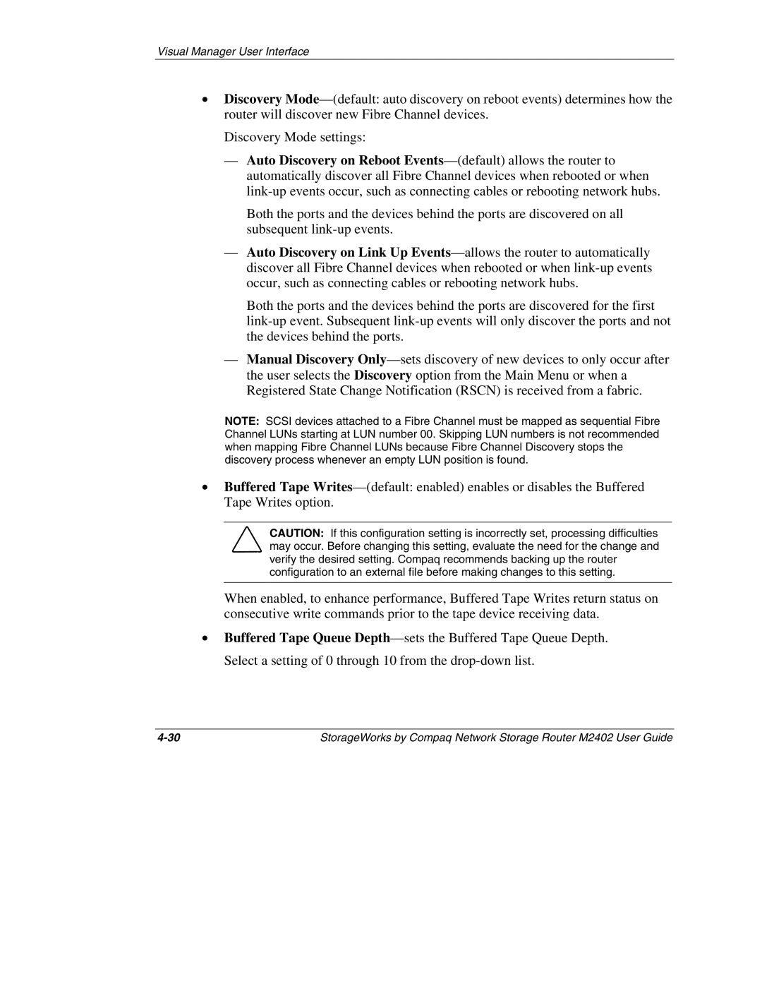 Compaq M2402 manual Visual Manager User Interface 