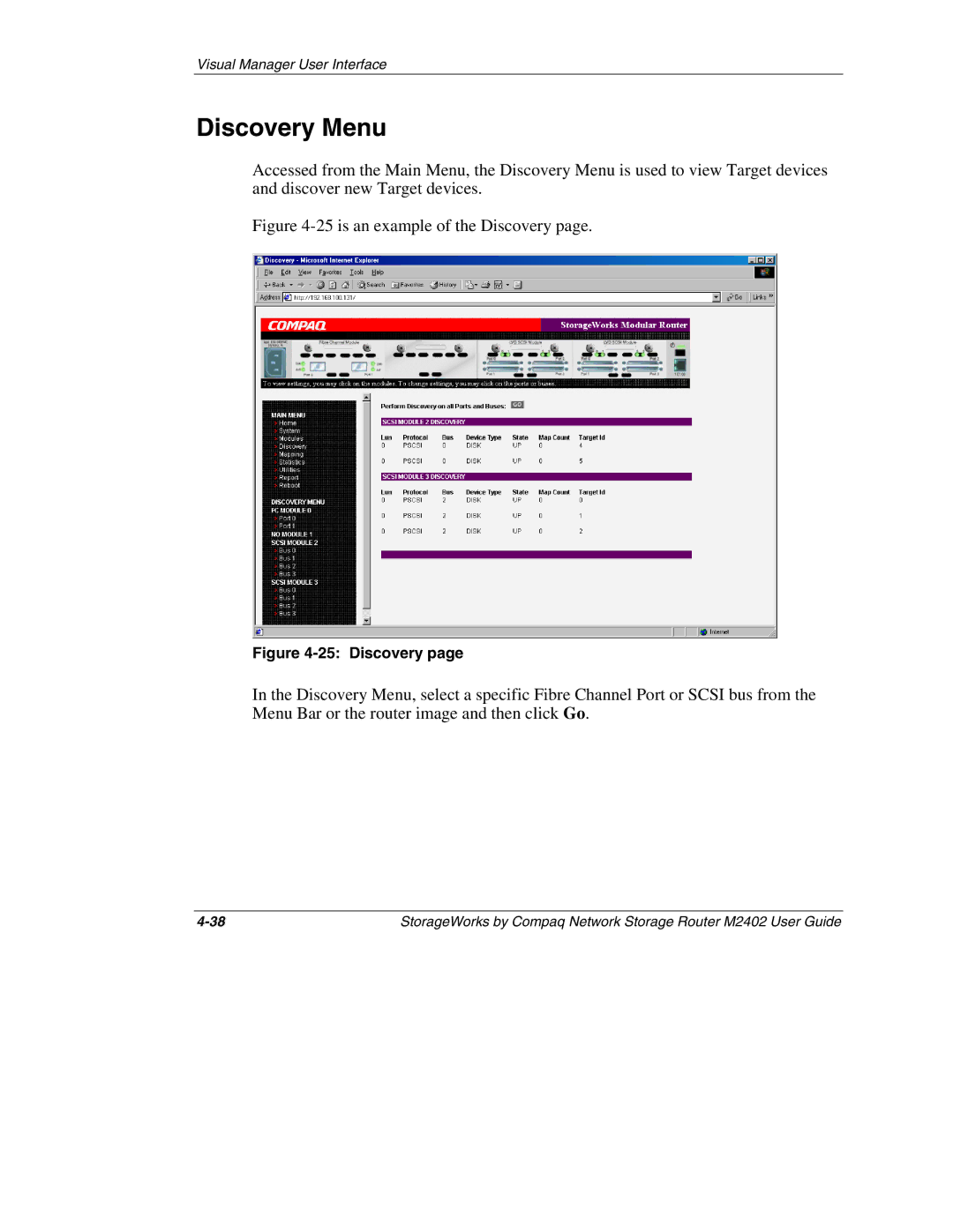 Compaq M2402 manual Discovery Menu, is an example of the Discovery 