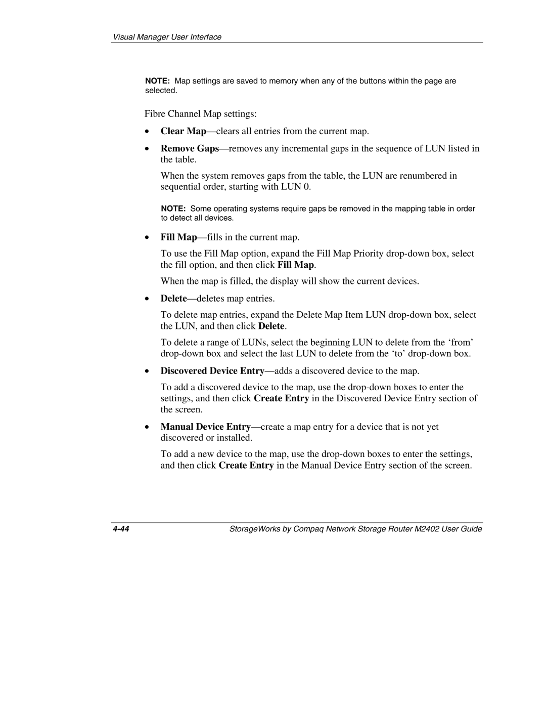 Compaq M2402 manual Visual Manager User Interface 