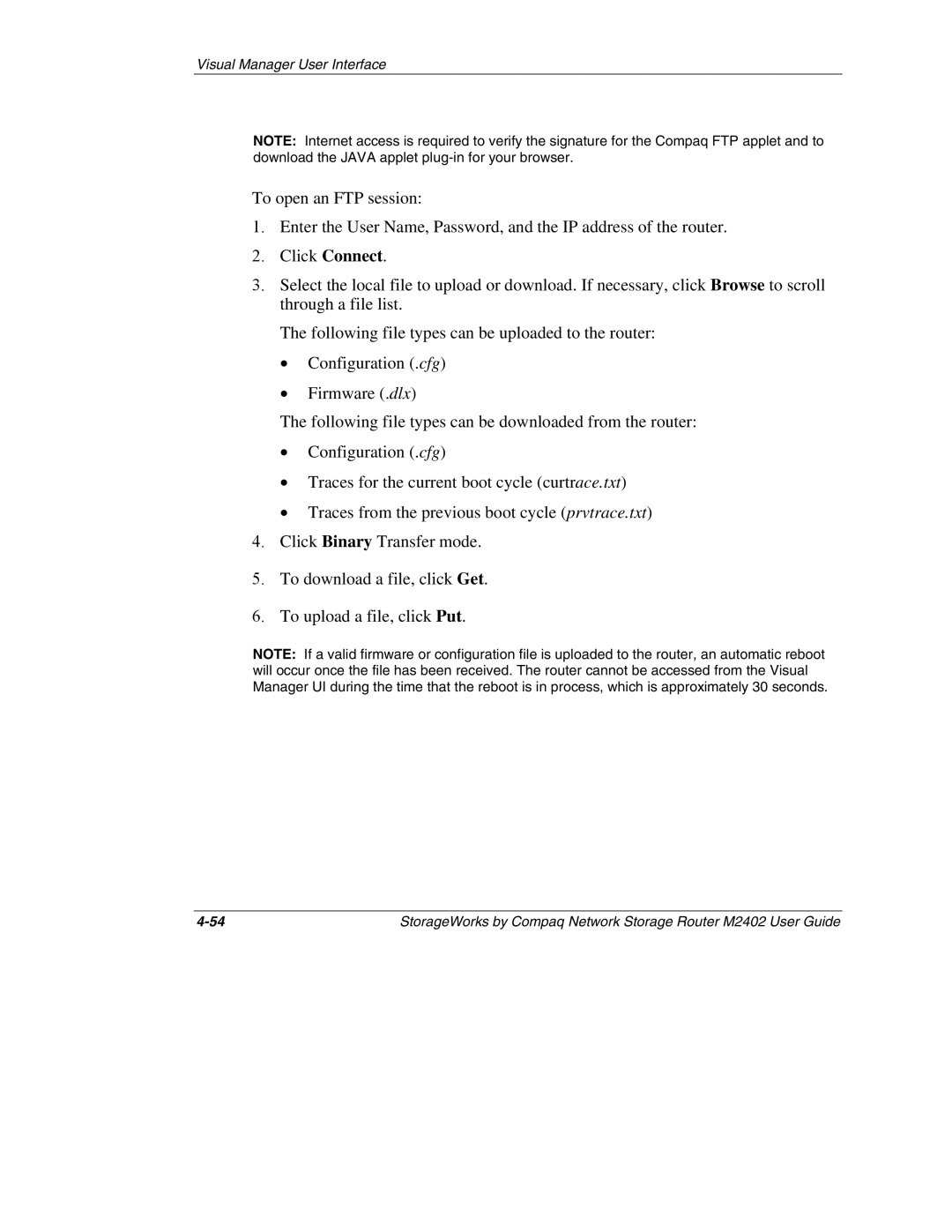 Compaq M2402 manual Visual Manager User Interface 