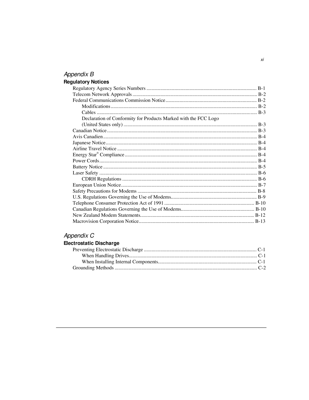 Compaq M300 manual Appendix B 