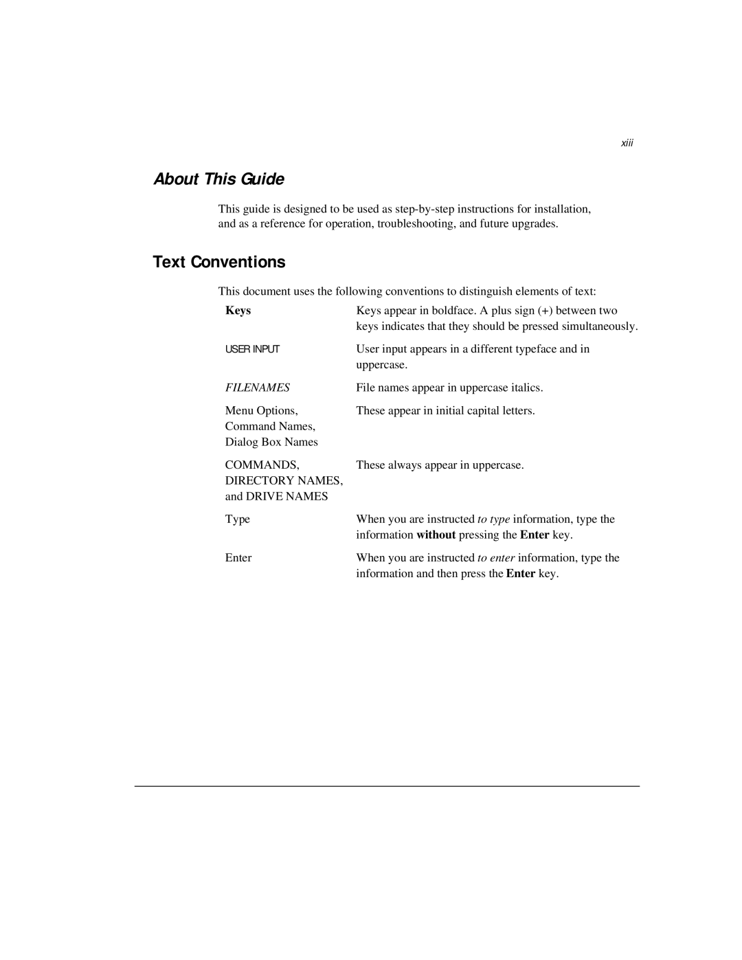 Compaq M300 manual Text Conventions, Xiii 