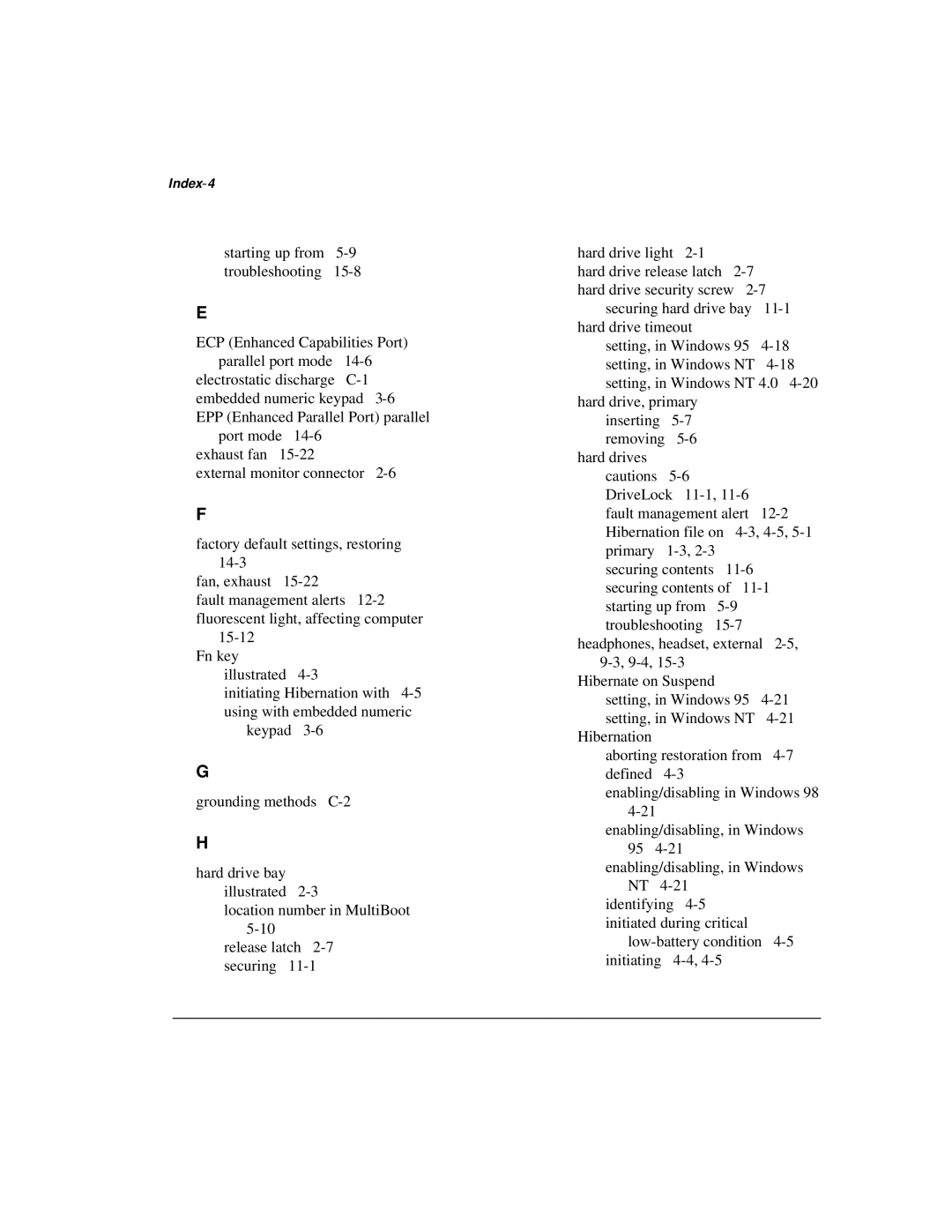 Compaq M300 manual Index-4 