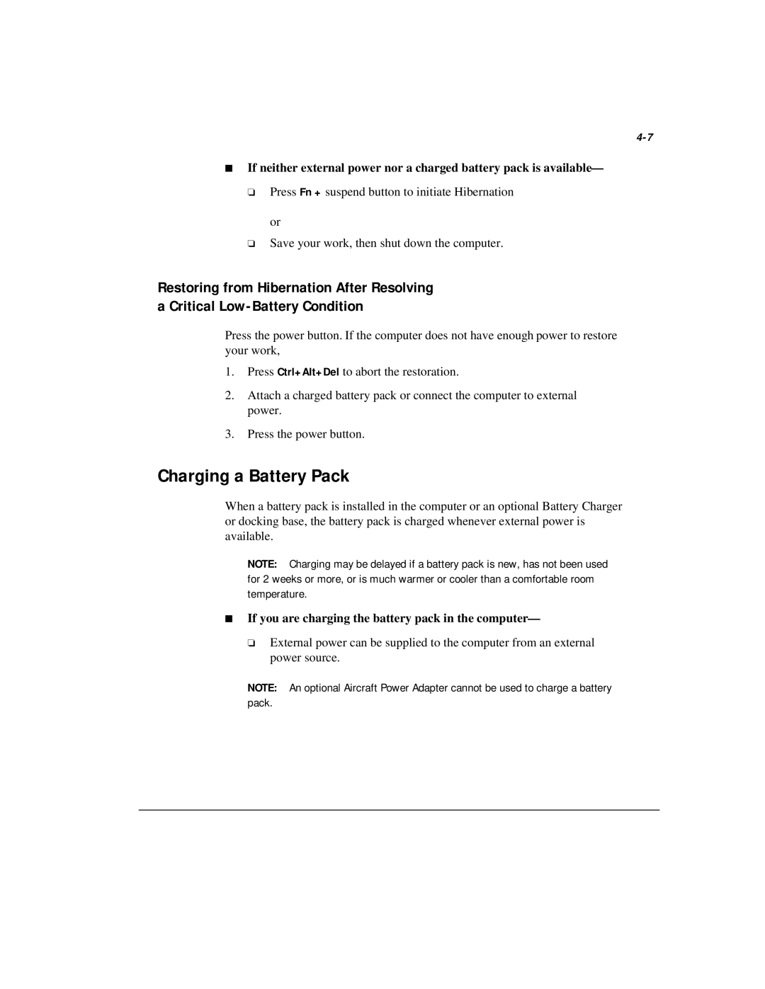 Compaq M300 manual Charging a Battery Pack, If you are charging the battery pack in the computer 