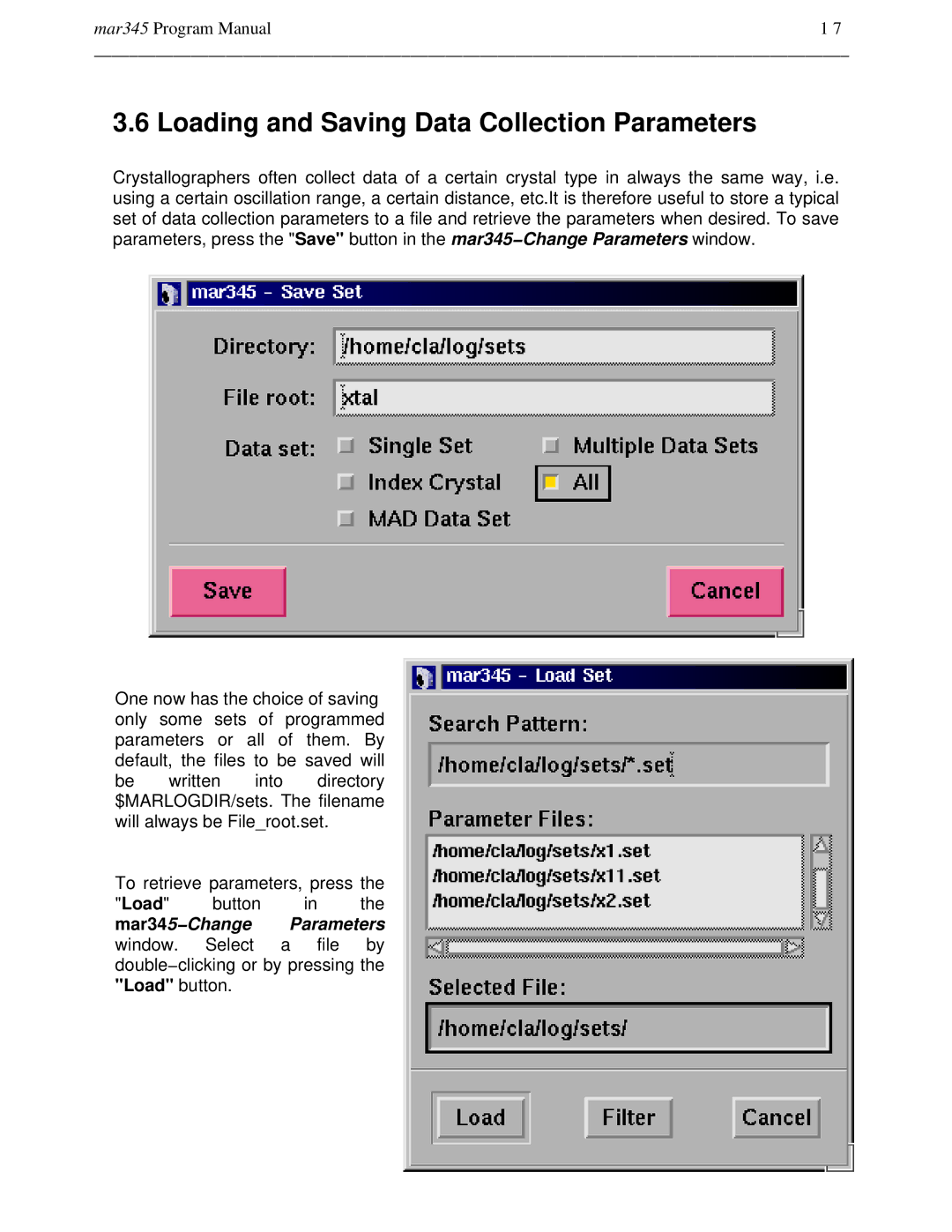 Compaq mar345 manual Loading and Saving Data Collection Parameters 