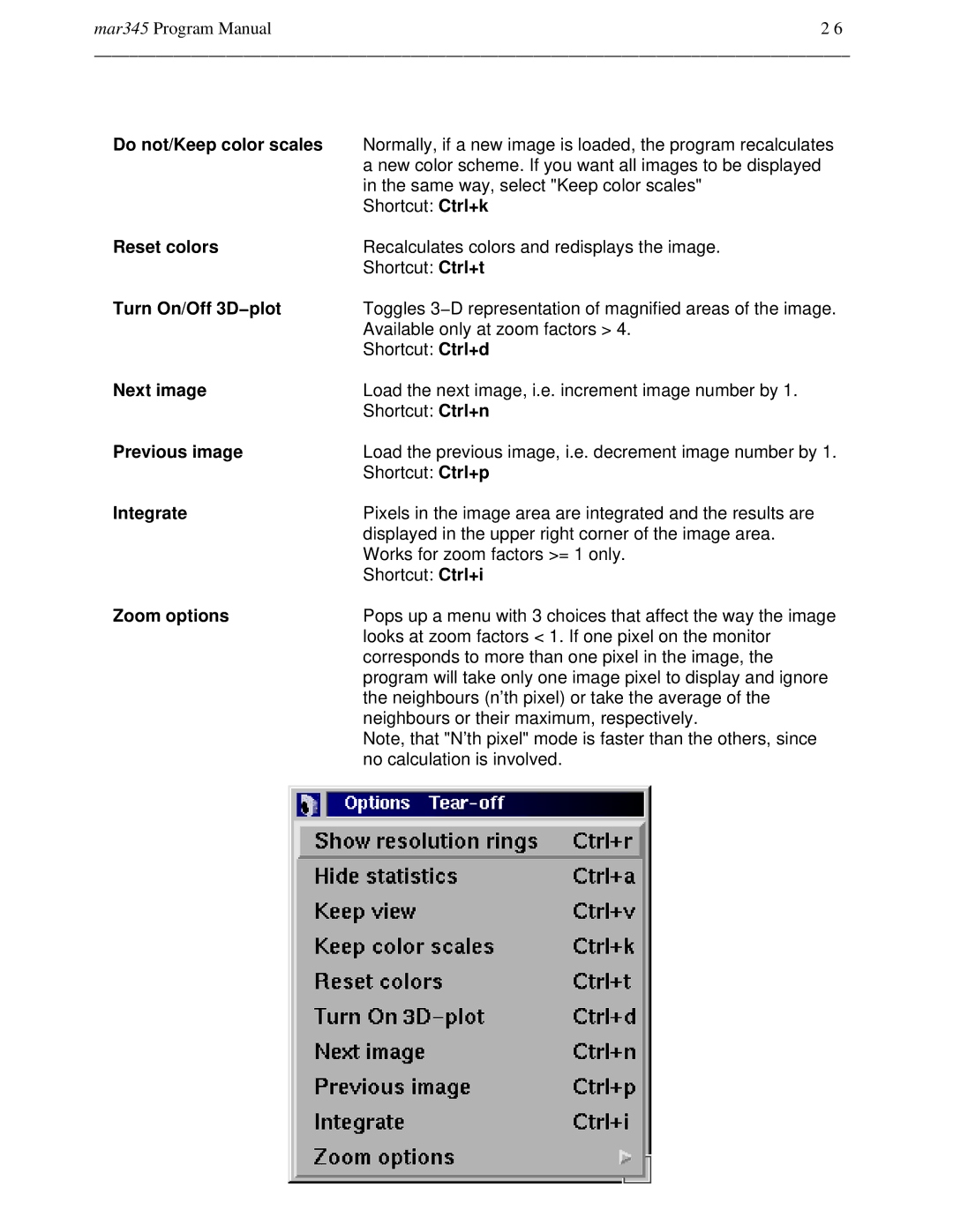 Compaq mar345 manual Do not/Keep color scales, Reset colors, Turn On/Off 3D−plot, Next image, Previous image, Integrate 