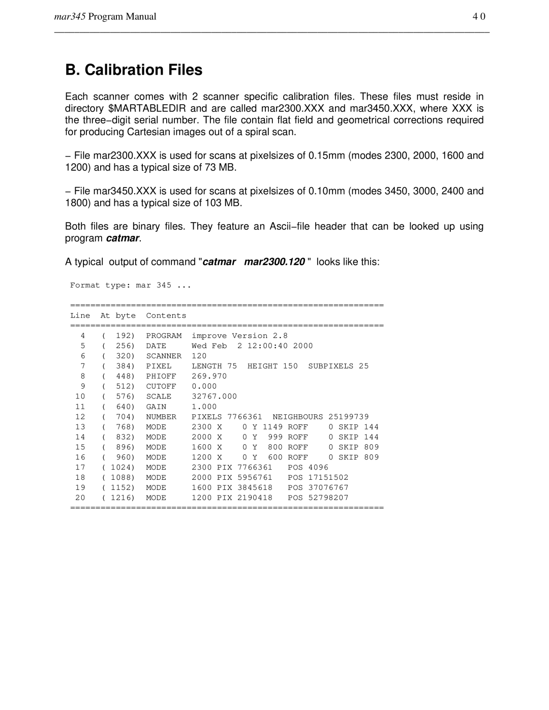 Compaq mar345 manual Calibration Files 