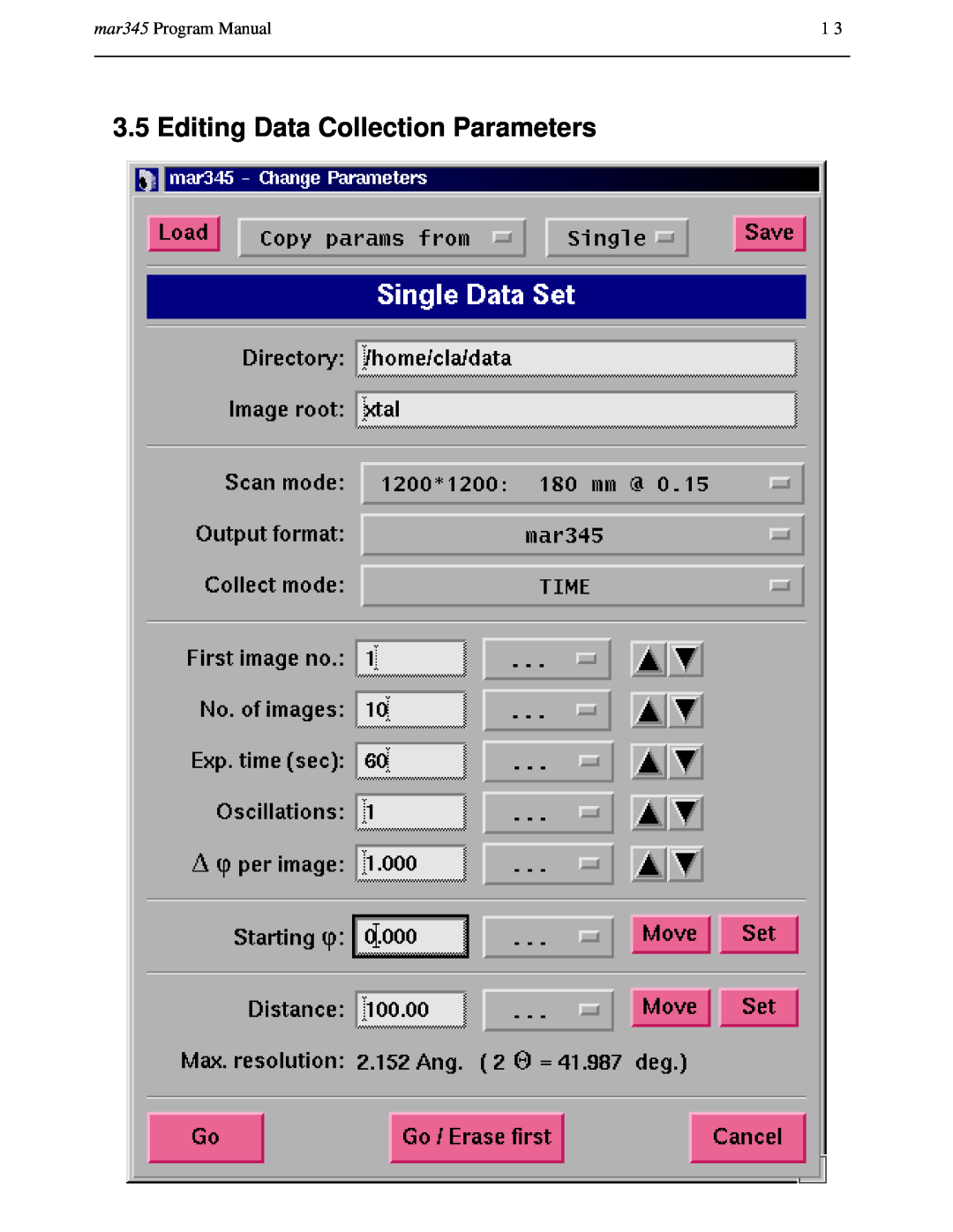 Compaq manual Editing Data Collection Parameters, mar345 Program Manual 