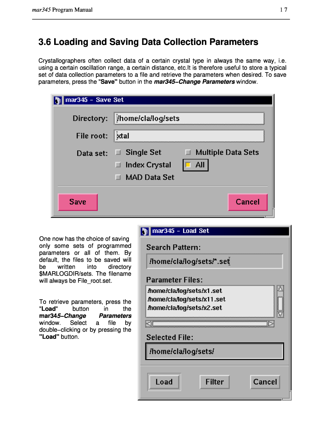 Compaq manual Loading and Saving Data Collection Parameters, mar345 Program Manual 