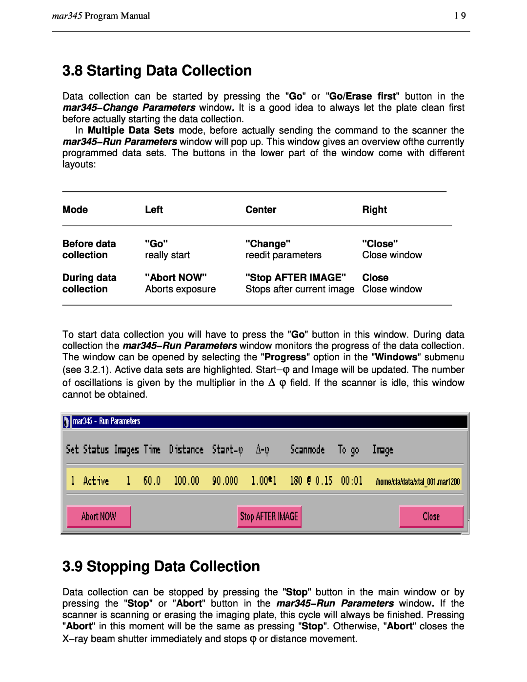 Compaq manual Starting Data Collection, Stopping Data Collection, mar345 Program Manual 