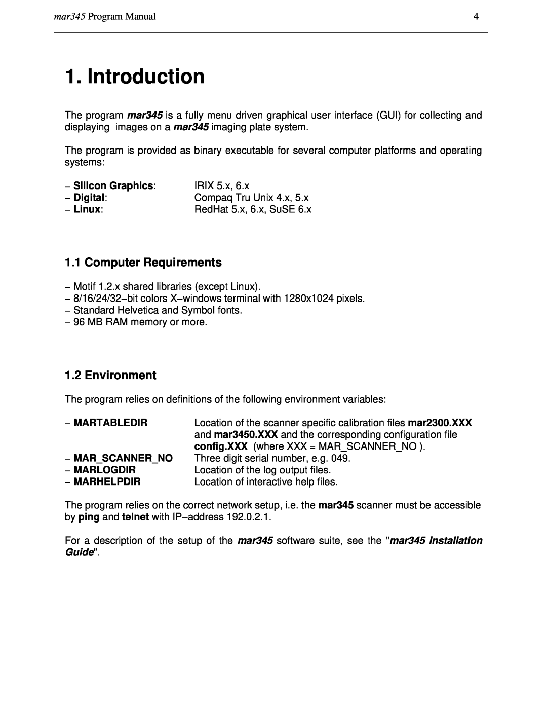 Compaq manual Introduction, Computer Requirements, Environment, mar345 Program Manual 