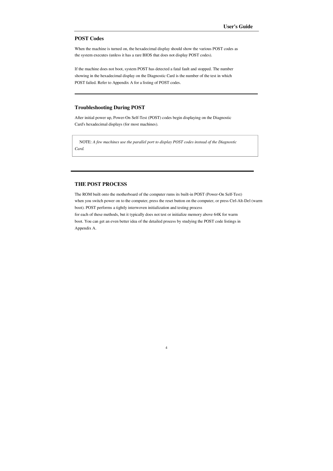 Compaq Mega-Post manual Users Guide Post Codes, Troubleshooting During Post 