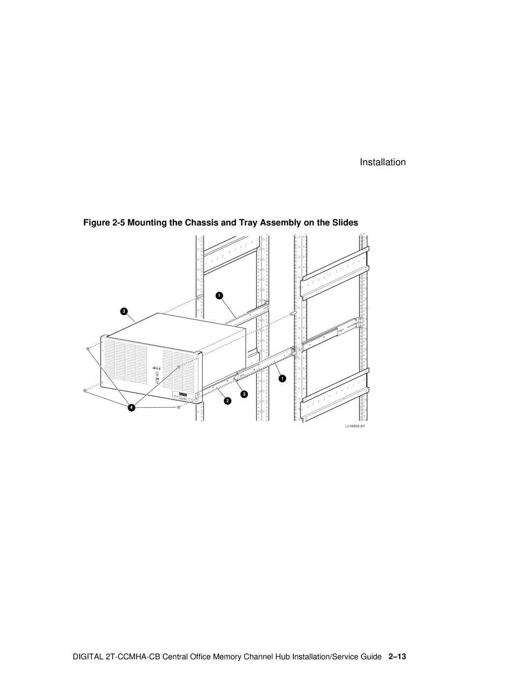 Compaq Memory Channel Hub manual Mounting the Chassis and Tray Assembly on the Slides 