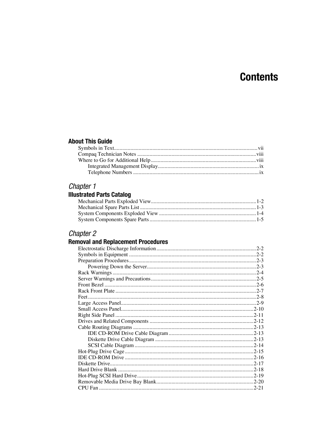 Compaq ML370 manual Contents 