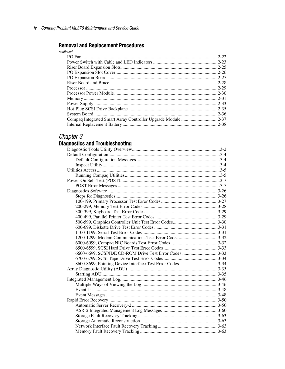 Compaq ML370 manual Diagnostics and Troubleshooting 