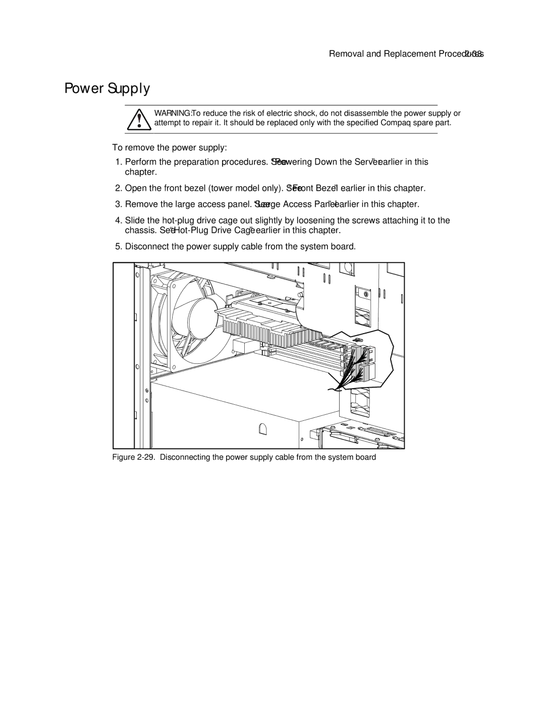 Compaq ML370 manual Power Supply 