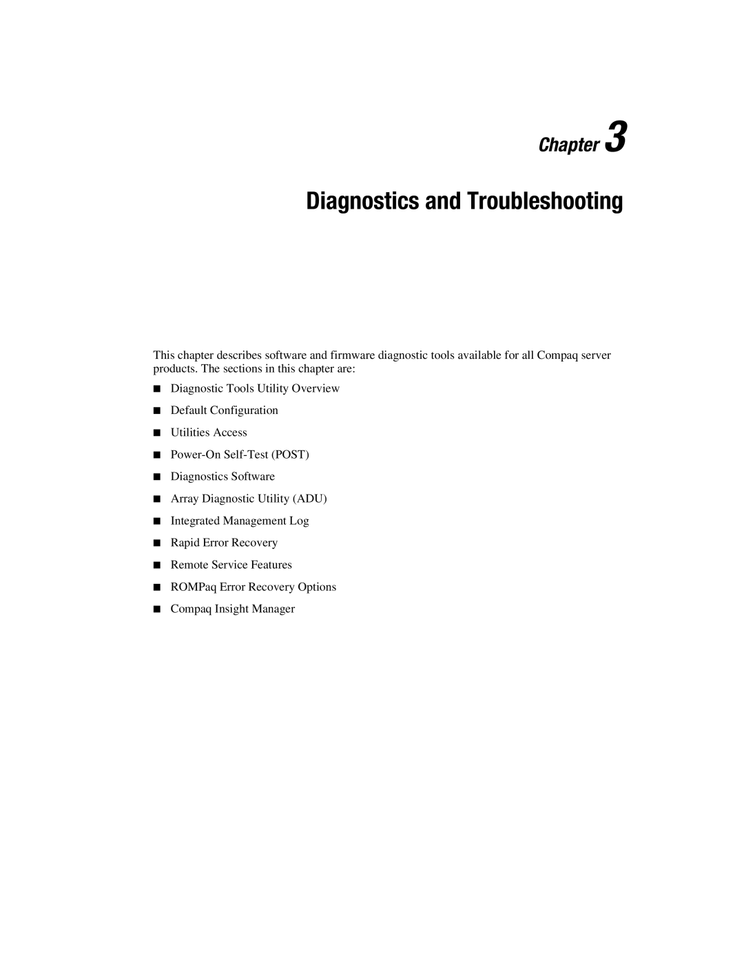 Compaq ML370 manual Diagnostics and Troubleshooting 