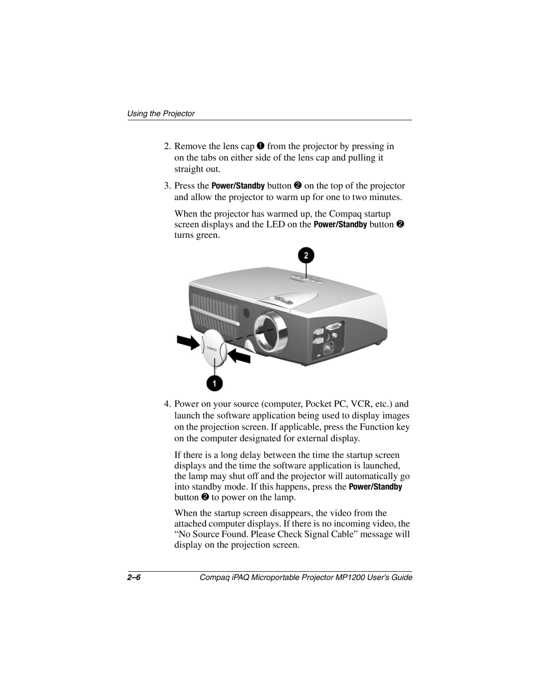 Compaq MP1200 manual Using the Projector 