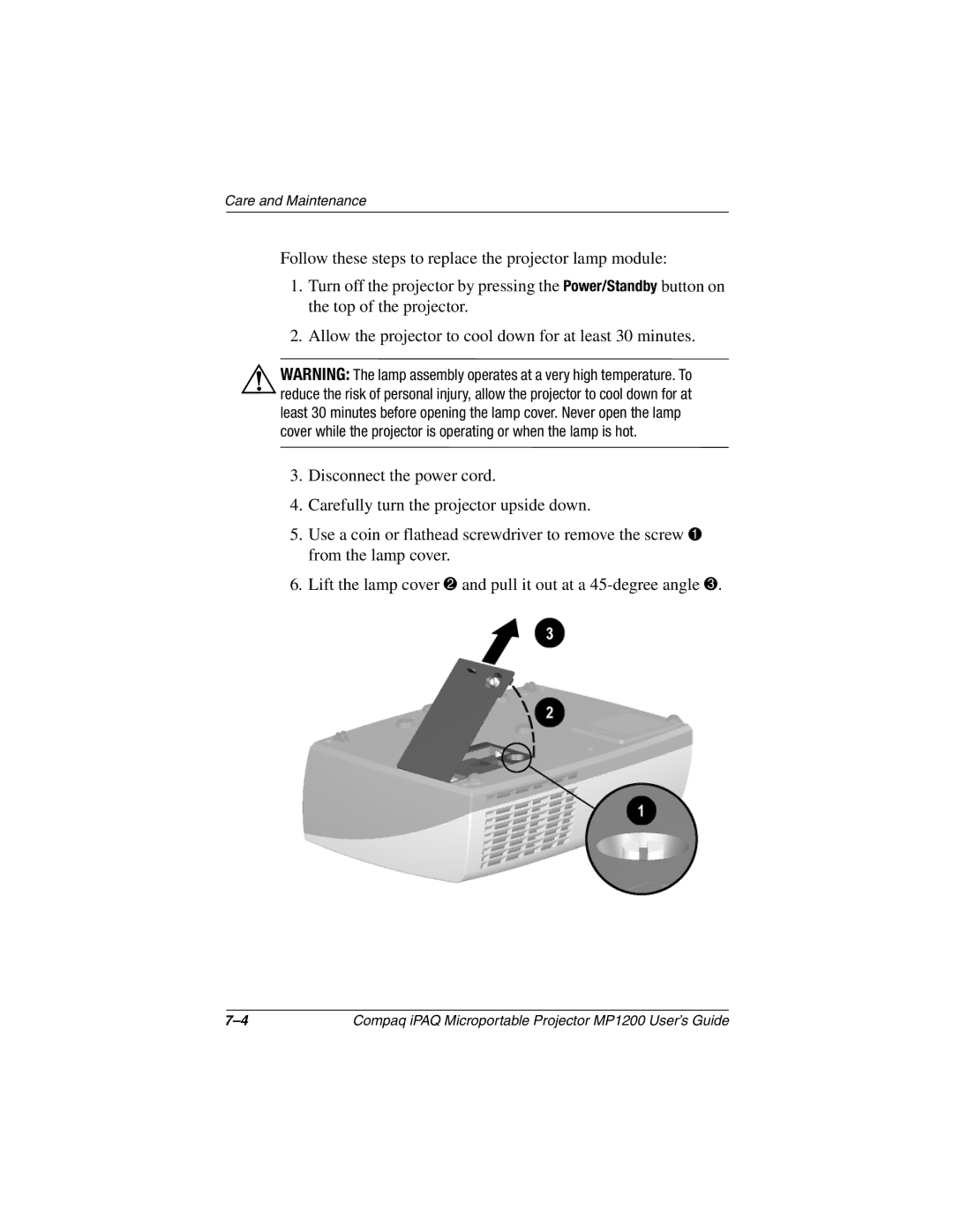 Compaq MP1200 manual Care and Maintenance 