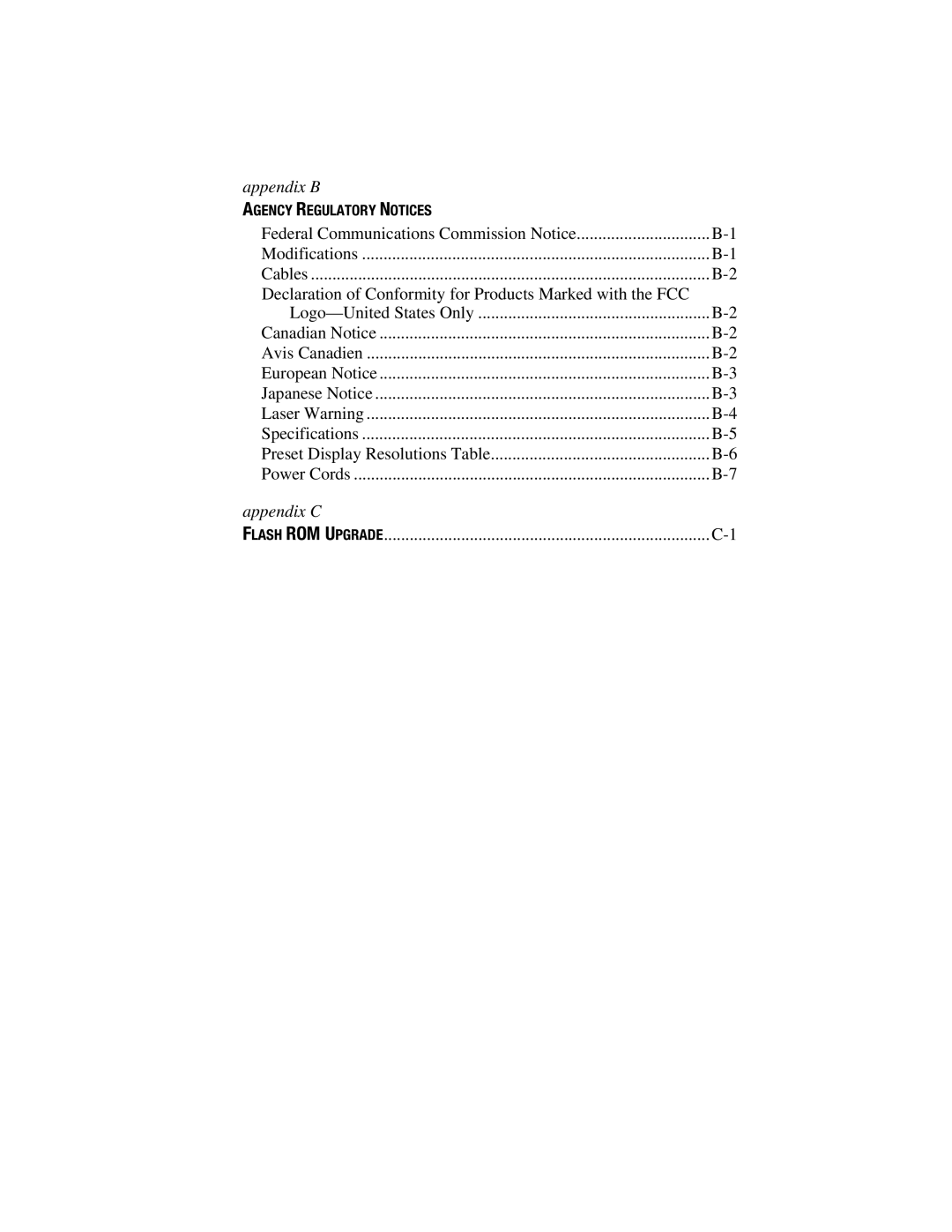 Compaq MP1800 warranty Appendix B 