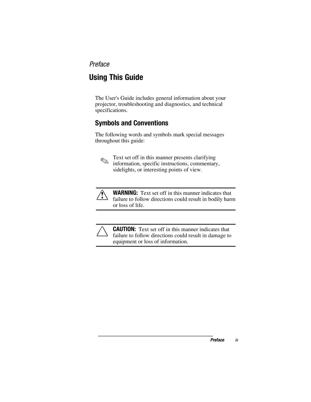 Compaq MP1800 warranty Using This Guide, Symbols and Conventions 