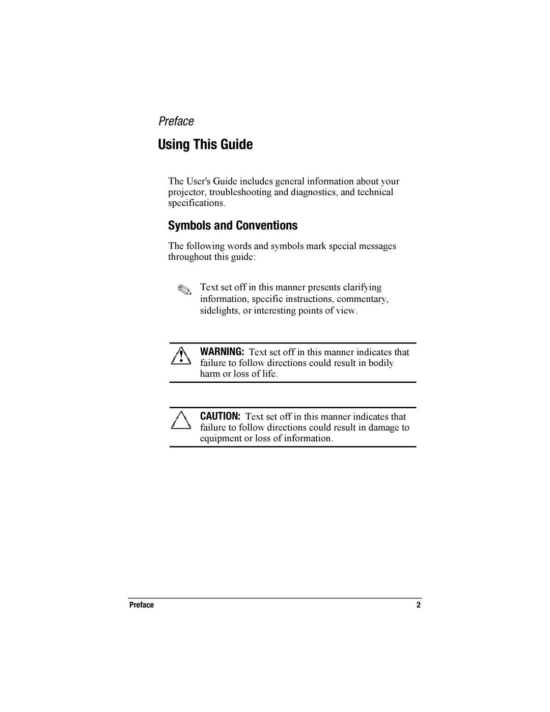 Compaq MP2800 warranty Using This Guide, Symbols and Conventions 